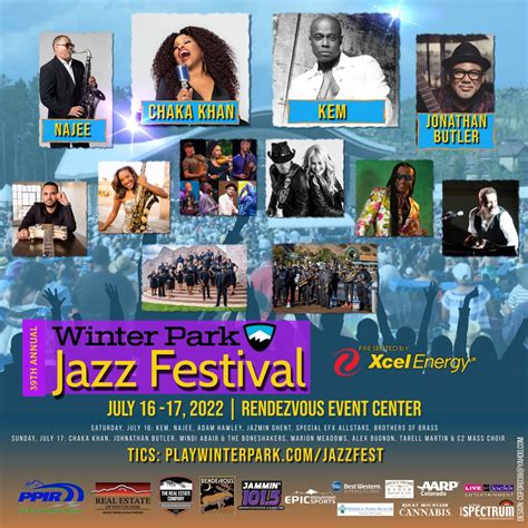 Winter park jazz festival - Follow the Winter Park & Fraser Chamber Facebook and the Winter Park Jazz Fest Facebook pages for the latest updates and information. Purchase your tickets before prices go up (June 1) or we sell out! Earlier Event: July 15. Funkin' on the Beach - Jacob Larson Band.